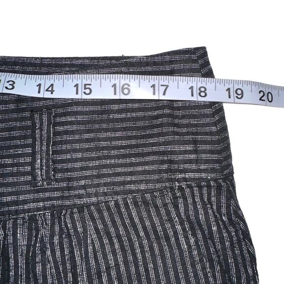 Sundance Amelia Linen Blend Black Pinstripe Pants 14 - Picture 7 of 10